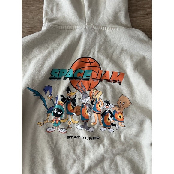 Space Jam Mens Sweatshirt A New Legacy Size Small Tan Long Sleeve Hoodie - Picture 4 of 5